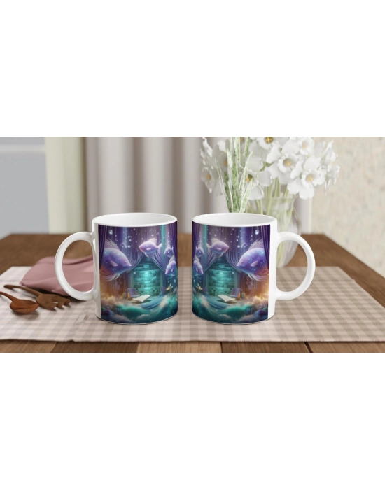 Balık Burcu Baskılı Kahve Kupası - Zodyak Kütüpanesi Vs2