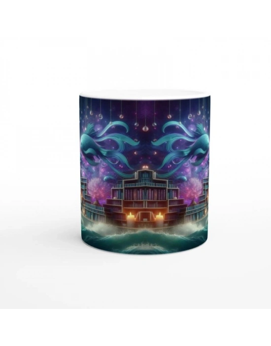 Balık Burcu Baskılı Kahve Kupası - Zodyak Kütüpanesi Vs3