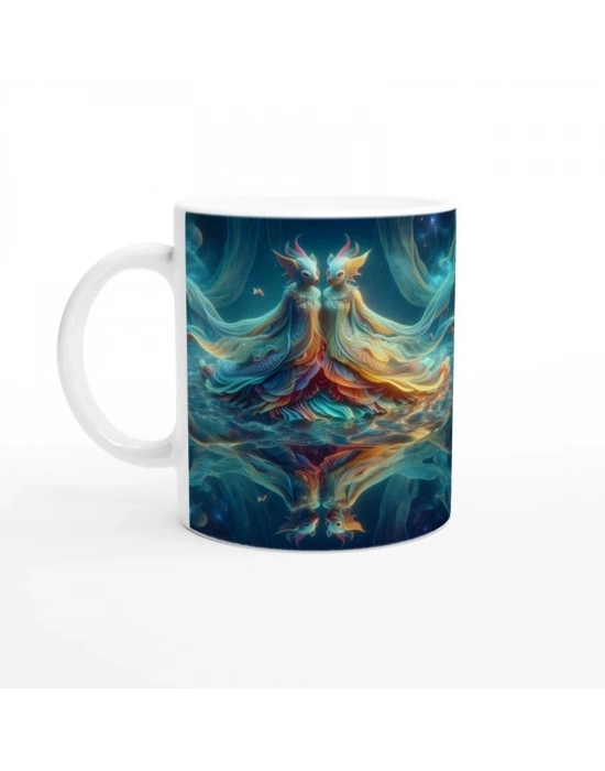 Balık Burcu Baskılı Kahve Kupası - Zodyak Maskeli Balo Vs1