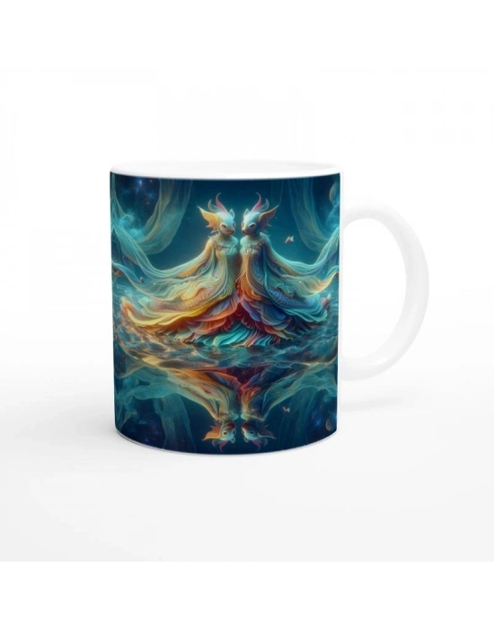 Balık Burcu Baskılı Kahve Kupası - Zodyak Maskeli Balo Vs1