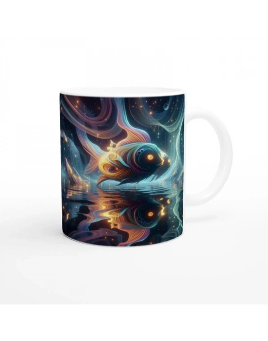 Balık Burcu Baskılı Kahve Kupası - Zodyak Maskeli Balo Vs3