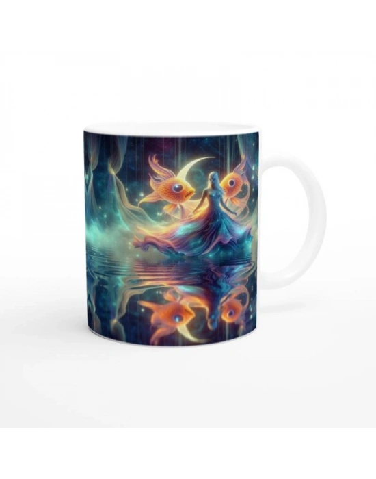 Balık Burcu Baskılı Kahve Kupası - Zodyak Maskeli Balo Vs4