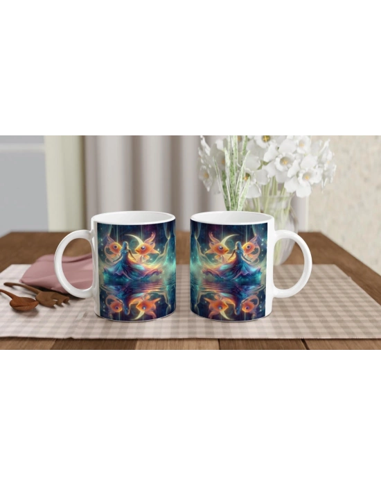 Balık Burcu Baskılı Kahve Kupası - Zodyak Maskeli Balo Vs4