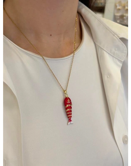 Balık Kolye - Kırmızı