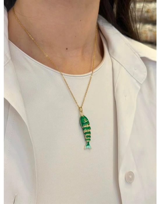 Balık Kolye - Yeşil