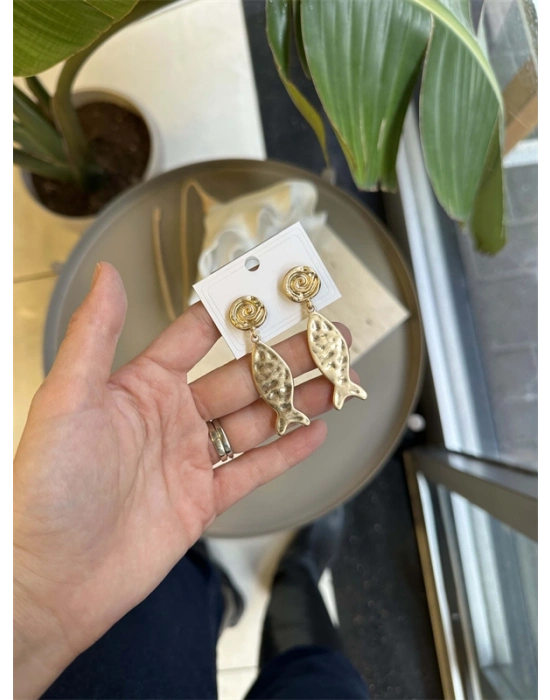 Balık Küpe - Altın