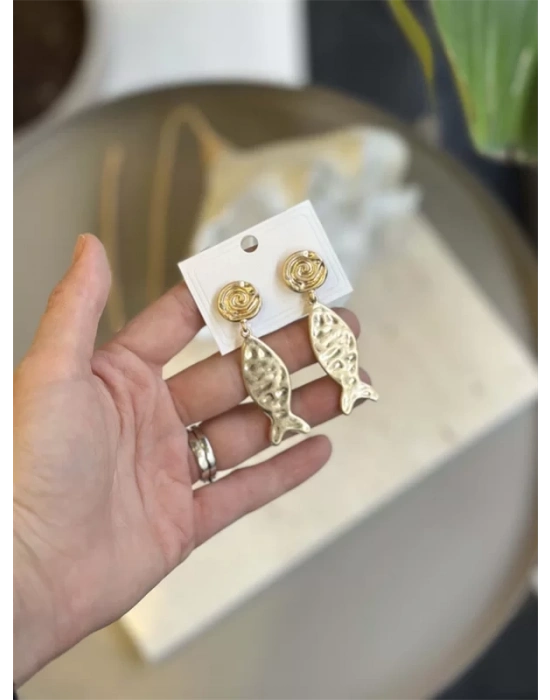 Balık Küpe - Altın