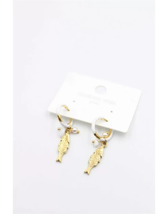 Balık Küpe - Beyaz