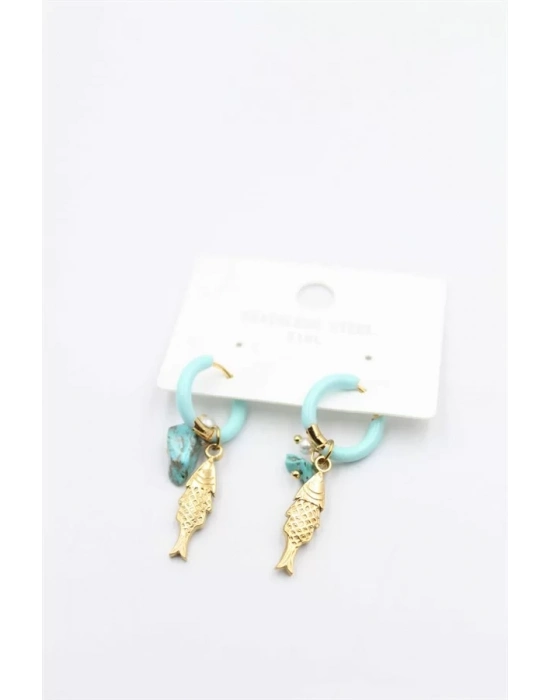 Balık Küpe - Turkuaz