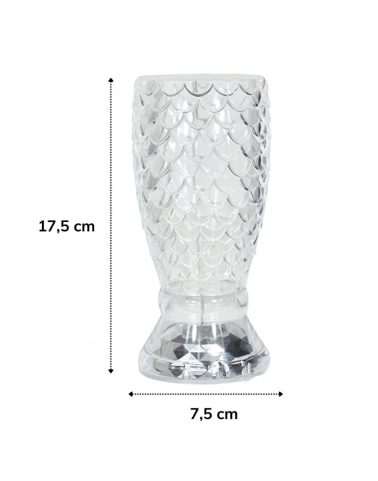 ®  Balık Süzgeç Model USB Şarjlı Kumandalı 16Farklı Işık Modlu Masa Üstü Kristal Akrilik Led