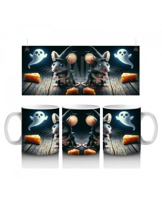 Balkabağı ve Hayalet Figürlü Gotik Cadılar Bayramı Baskılı Kupa Bardak