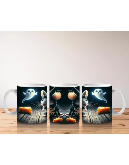 Balkabağı ve Hayalet Figürlü Gotik Cadılar Bayramı Baskılı Kupa Bardak