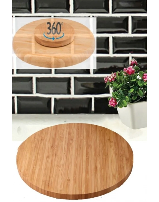 Bambu Döner Standlı 35 cm Lüx Sunum Tabağ Royaleks-BLS3535DBNR
