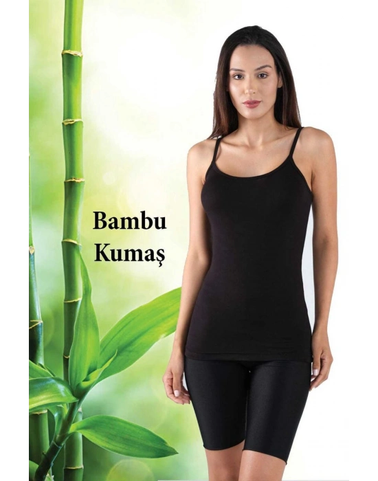 Bambu Kadın Askılı Atlet Siyah