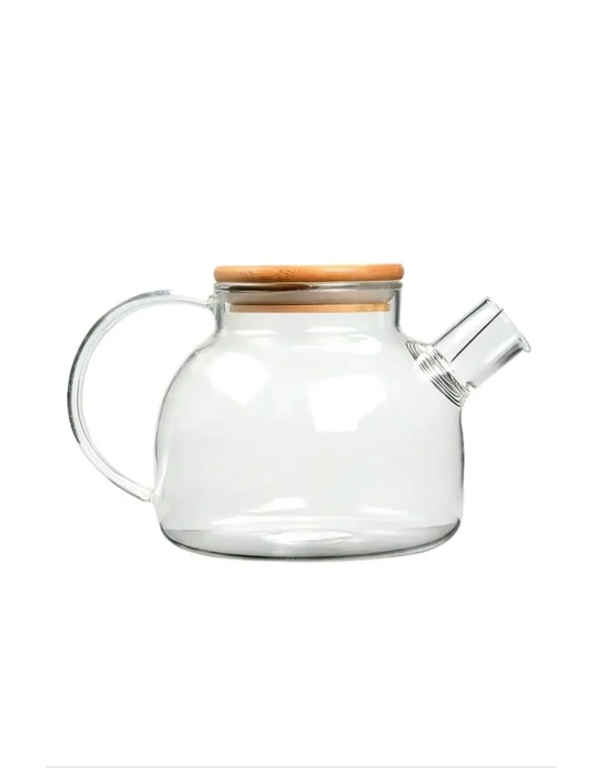 Bambu Kapaklı Borosilikat Cam Demlik 1000ml Royaleks-CM-2000