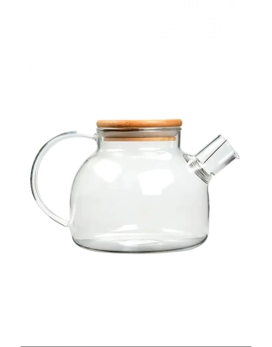 Bambu Kapaklı Borosilikat Cam Demlik 1000ml Royaleks-CM-2000