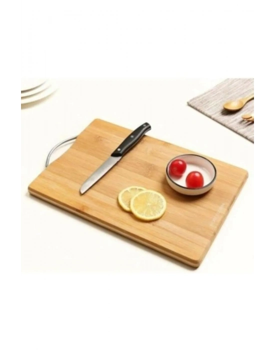 Bambu Metal Saplı Ekmek Kesme Tahtası 30x20x1,8 Cm Royaleks-67459