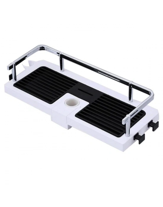 ®  Banyo Direğine Asılabilir Köşelik Şampuanlık Sabunluk Çift Askılı Düzenleyici Raf Paslanmaz