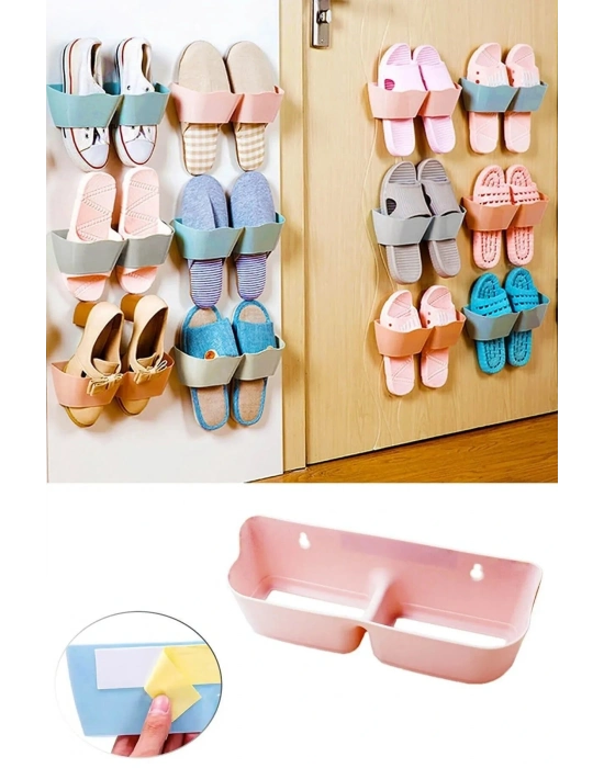 Banyo Terlik Tutucu - Kapı Arkası Pratik Raf - Terlik Tutucu Beyaz