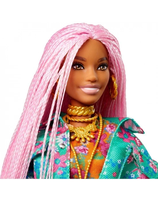 Barbie Extra Pembe Örgü Saçlı Bebek No:10 - GRN27-GXF09