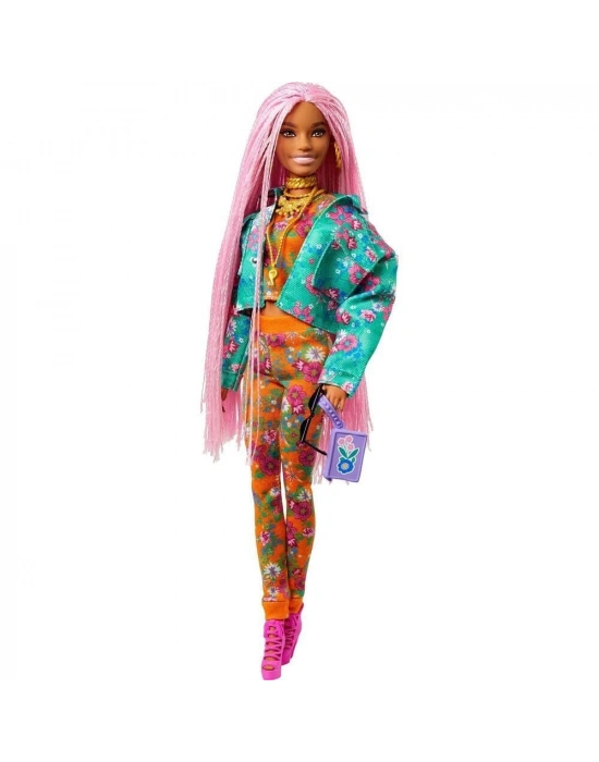 Barbie Extra Pembe Örgü Saçlı Bebek No:10 - GRN27-GXF09