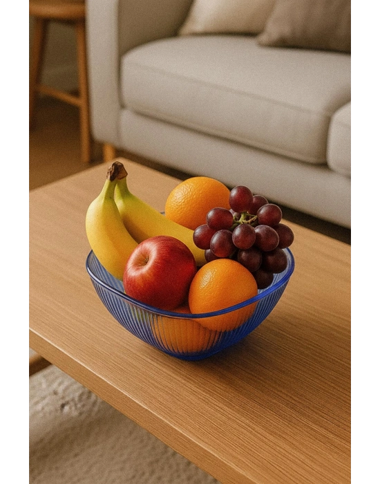 Barok Mavi Orta Boy Kare Kase & Sunum Kasesi - 1,5 Lt