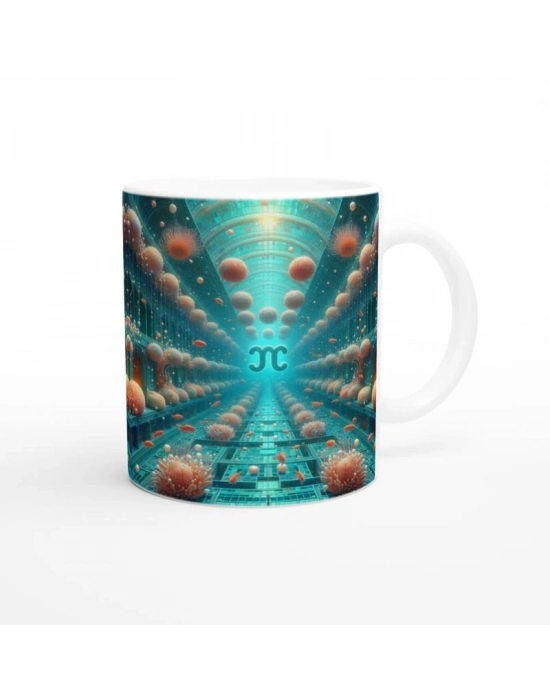 Başak Burcu Baskılı Kahve Kupası - Astral Denizaltı Dünyası Vs1