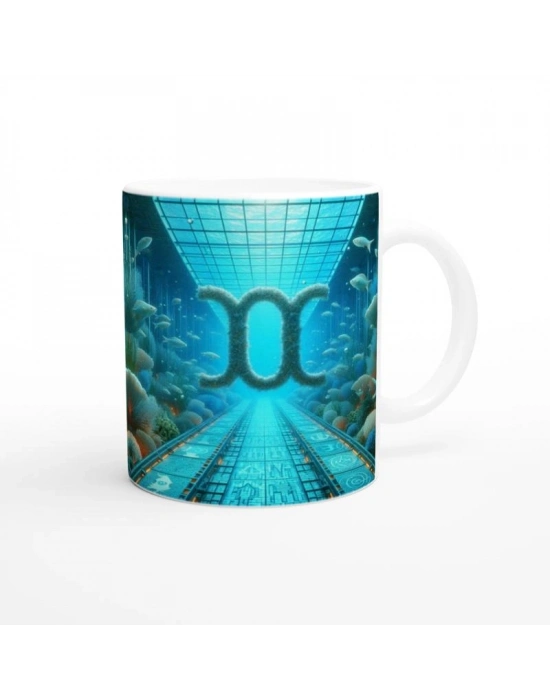 Başak Burcu Baskılı Kahve Kupası - Astral Denizaltı Dünyası Vs3
