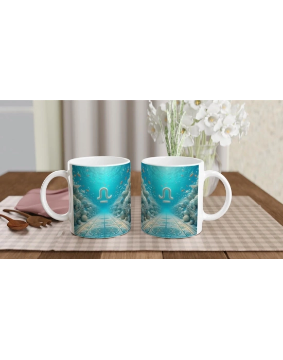 Başak Burcu Baskılı Kahve Kupası - Astral Denizaltı Dünyası Vs4