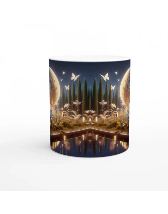 Başak Burcu Baskılı Kahve Kupası - Ay ışığında Zodyak Bahçesi Vs2