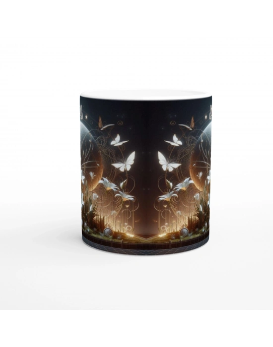 Başak Burcu Baskılı Kahve Kupası - Ay ışığında Zodyak Bahçesi Vs3