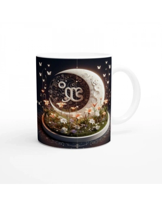 Başak Burcu Baskılı Kahve Kupası - Ay ışığında Zodyak Bahçesi Vs4