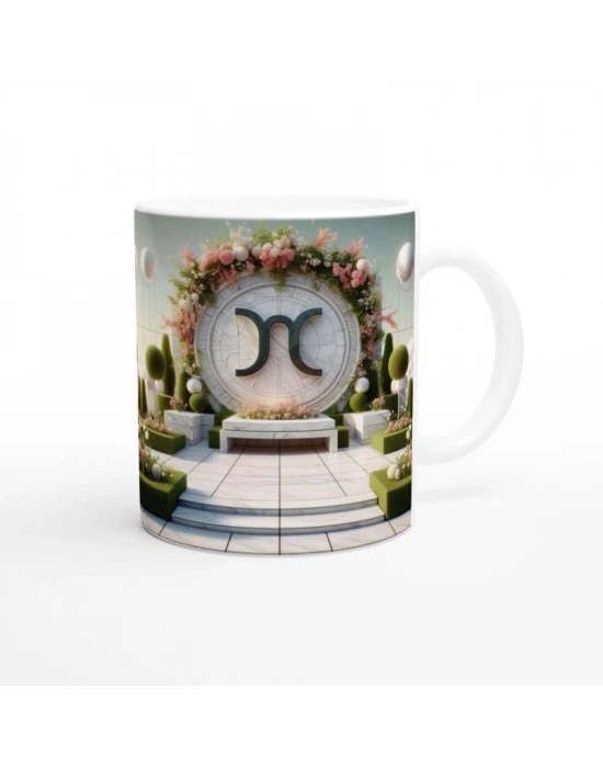 Başak Burcu Baskılı Kahve Kupası - Elementsel Doğa Krallığı Temalı Vs2