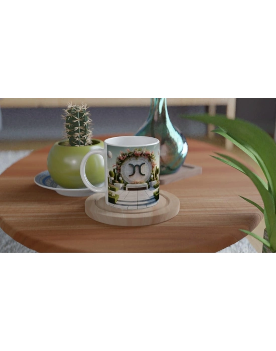Başak Burcu Baskılı Kahve Kupası - Elementsel Doğa Krallığı Temalı Vs2