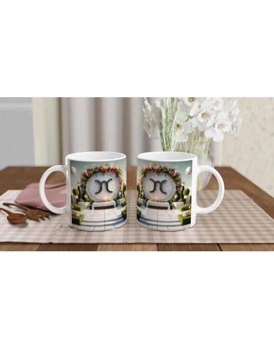 Başak Burcu Baskılı Kahve Kupası - Elementsel Doğa Krallığı Temalı Vs2