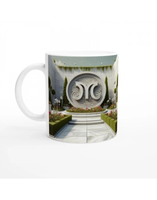 Başak Burcu Baskılı Kahve Kupası - Elementsel Doğa Krallığı Temalı Vs3