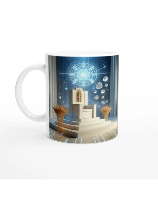 Başak Burcu Baskılı Kahve Kupası - Galaktik Taht Odası Temalı Vs3