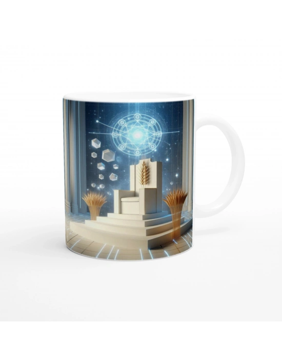 Başak Burcu Baskılı Kahve Kupası - Galaktik Taht Odası Temalı Vs3