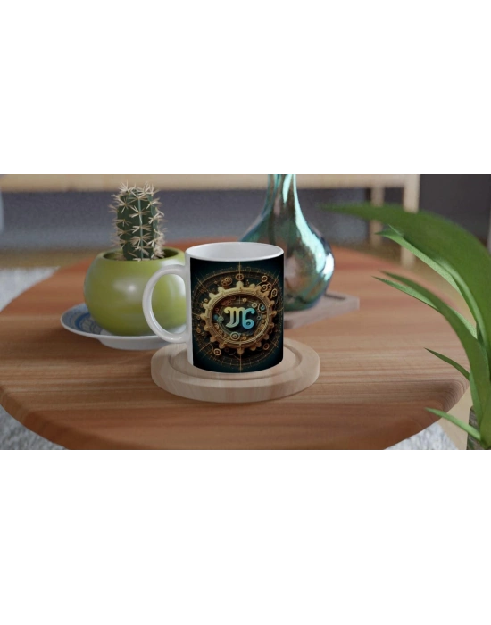 Başak Burcu Baskılı Kahve Kupası - Zamanın Çarkları Astroloji Mekanizması Vs1