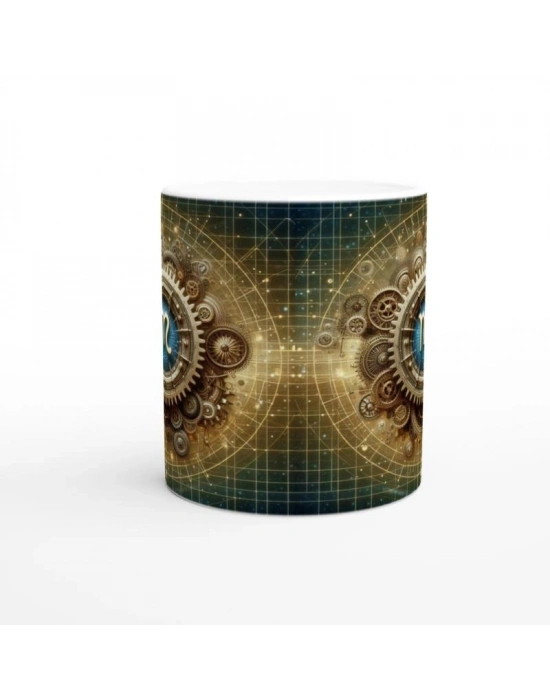 Başak Burcu Baskılı Kahve Kupası - Zamanın Çarkları Astroloji Mekanizması Vs3