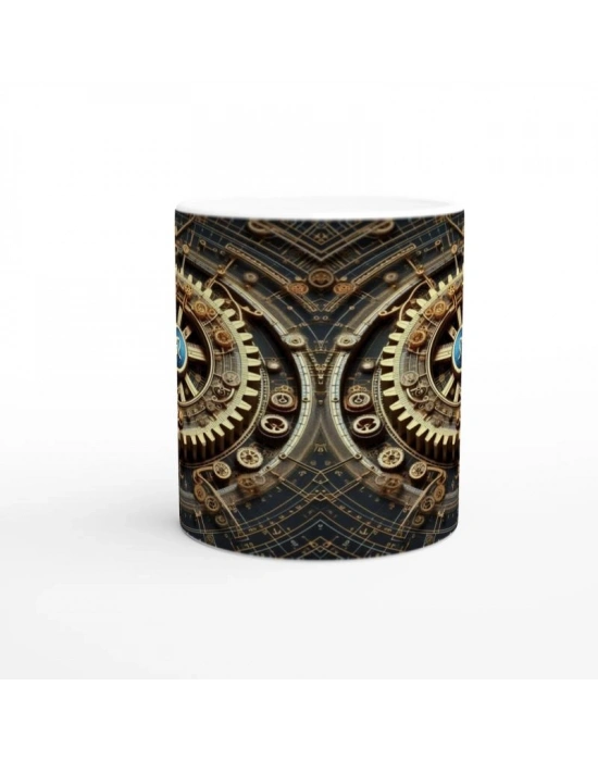 Başak Burcu Baskılı Kahve Kupası - Zamanın Çarkları Astroloji Mekanizması Vs4