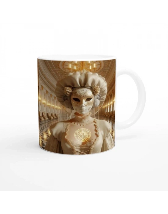 Başak Burcu Baskılı Kahve Kupası - Zodyak Maskeli Balo Vs4