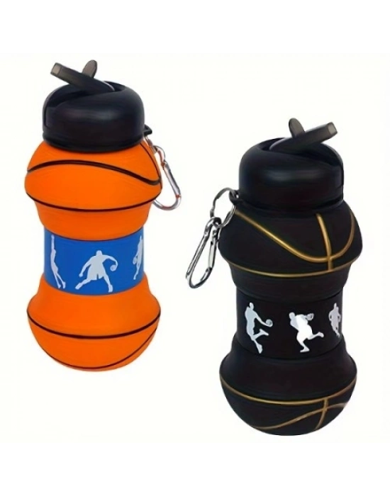 Basketbol Topu Tasarımlı Akordiyon Su Şişesi