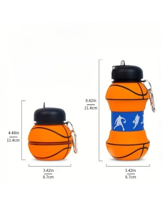 Basketbol Topu Tasarımlı Akordiyon Su Şişesi