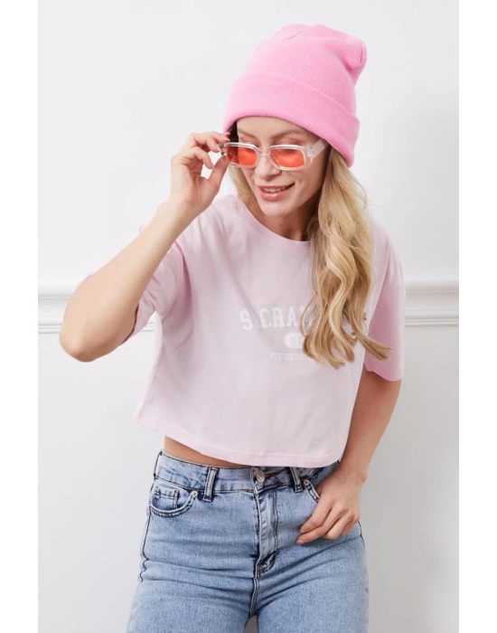 Baskılı Crop tişört