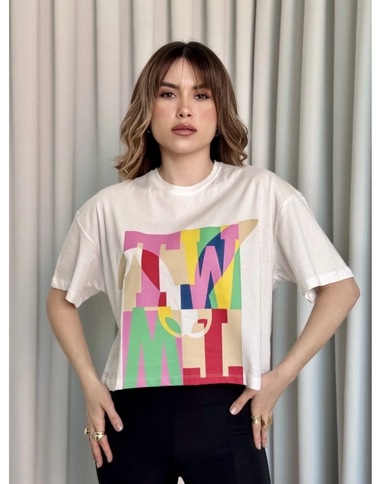 Baskılı crop tişört