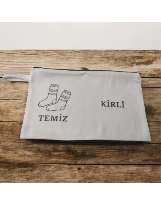Baskılı Kirli-Temiz Seyahat (Çorap) Torbası
