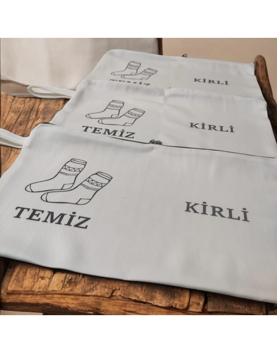 Baskılı Kirli-Temiz Seyahat (Çorap) Torbası