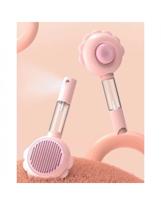 Basmalı Telli  Su Sprey Hazneli Hayvan Fırçası Çift 2in 1