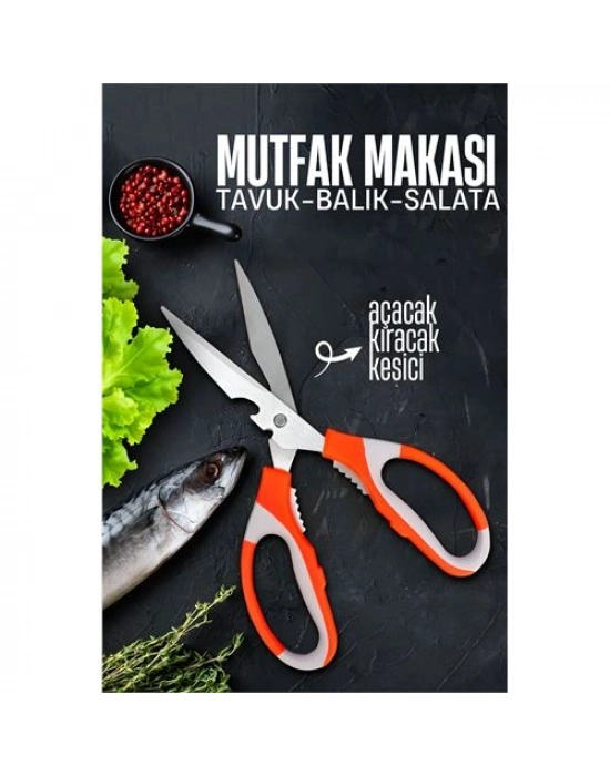 Mutfak Makası - Tavuk Kesme Makası Balık Temizleme Makası Salata Hazırlama Makası